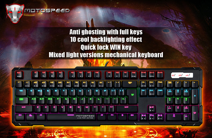 Gaming Keyboard Mechanical Motospeed K81 Led BackLight Multi Colors