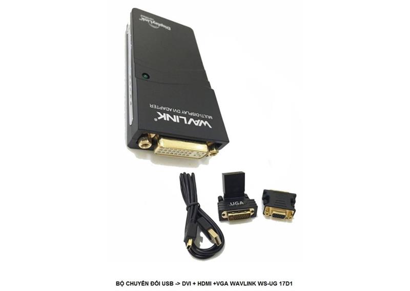 C&#193;P USB 2.0 -&gt; DVI + HDMI + VGA WAVLINK (WS-UG17D1) 318HP