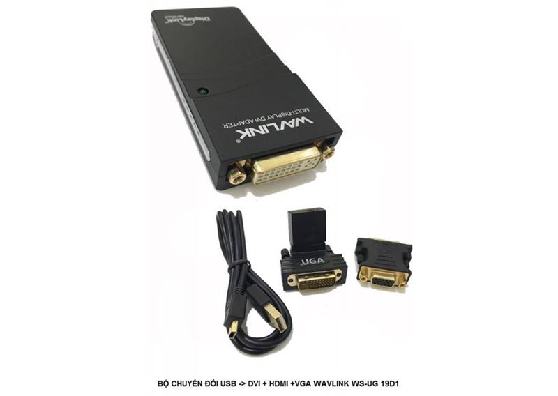 C&#193;P USB 2.0 -&gt; DVI + HDMI + VGA WAVLINK (WS-UG19D1) 318HP