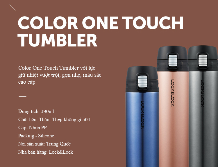 B&#236;nh Giữ Nhiệt Acer Lock &amp; Lock Colorfulb One Touch Tumbler (390ml)