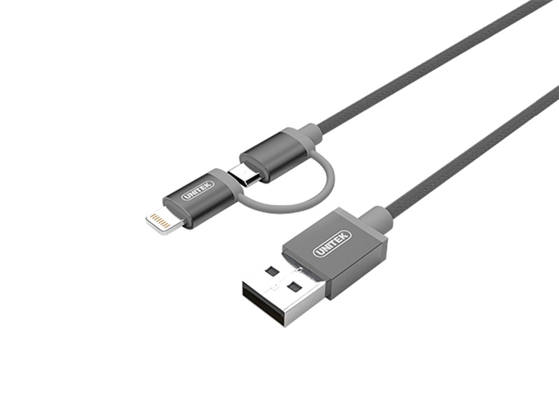 C&#193;P USB 2.0 -&gt; LIGHTNING + MICRO USB UNITEK 1M (Y-C 4031SL) 318HP