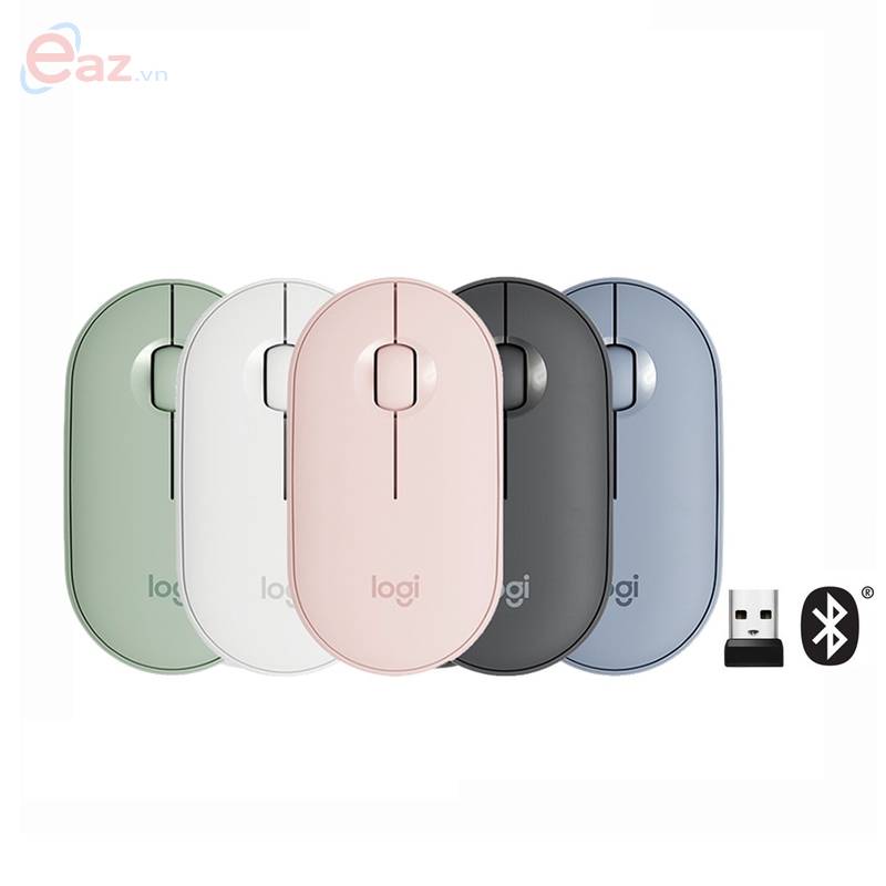 Chuột Bluetooth Silent Logitech Pebble M350 Trắng (910-005600)