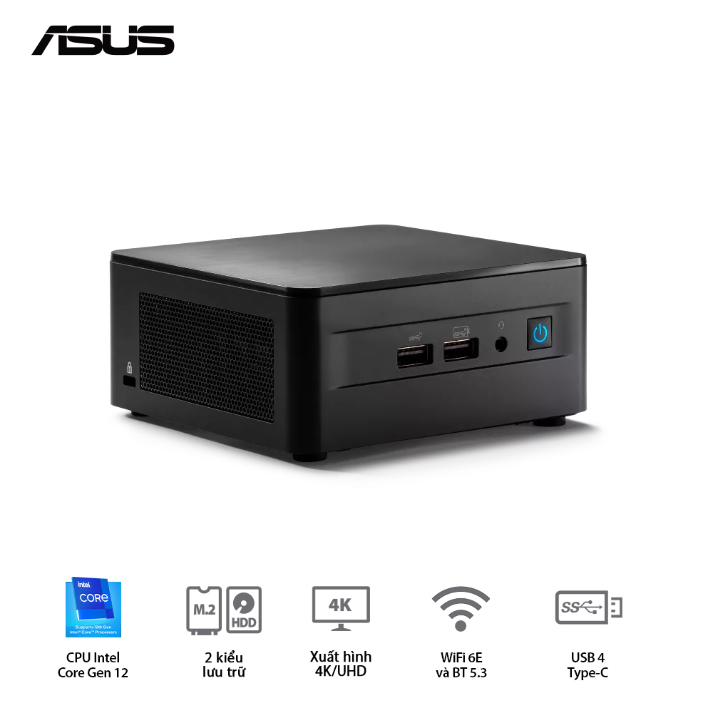 Mini PC Asus Intel NUC 12 Pro Tall ( Intel Core i5-1240P | DDR4  | SSD NVMe | | Wi-Fi 6E | WallStreet Canyon -- RNUC12WSHI500001I | 0924