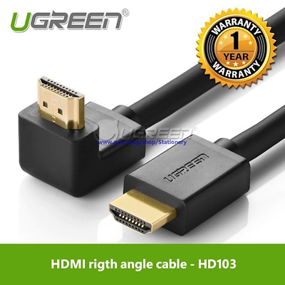 Ugreen HDMI Right Angle cable HD103 1.4 Straight to Down 1M GK