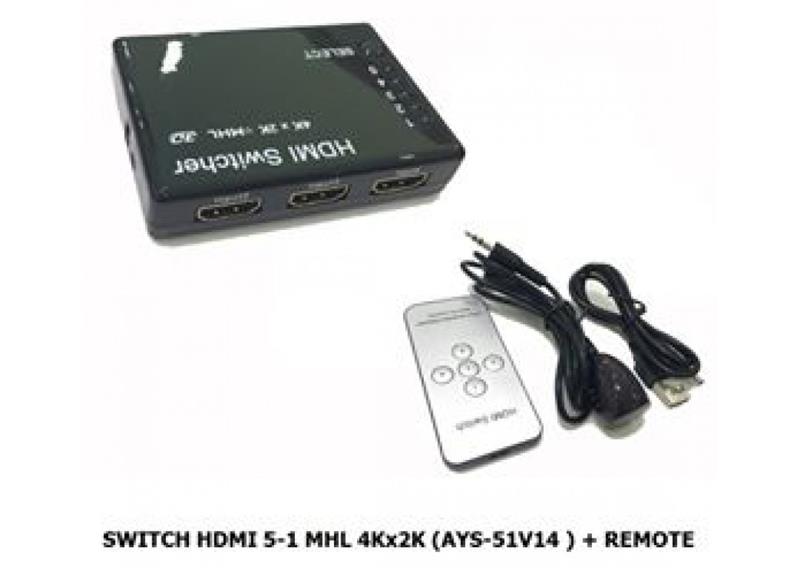 SWITCH HDMI 5-1 MHL 4KX2K (AYS - 51V14) 318HP