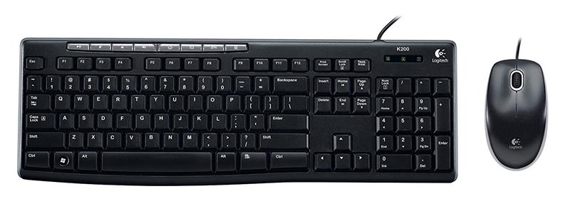 Combo Logitech Keyboard &amp; Mouse MK200 (Black) (920-002693)