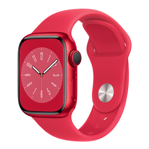 Apple Watch Series 8 Red (GPS) 45mm Viền Nh&#244;m - D&#226;y Cao Su Ch&#237;nh H&#227;ng (MNP73)