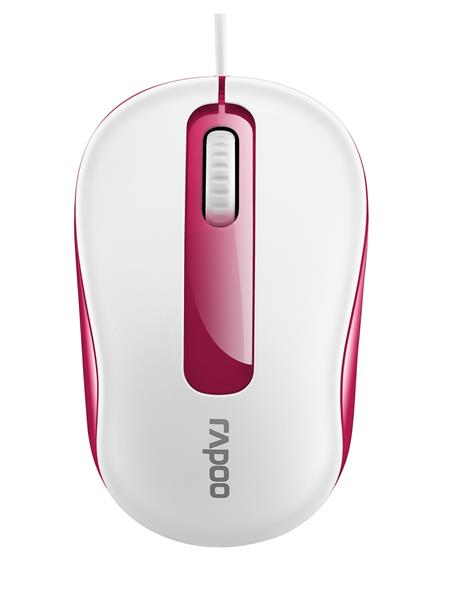 Mouse RAPOO N1190 (16120) Wired Optical Mouse USB_White-Red_16041WD 