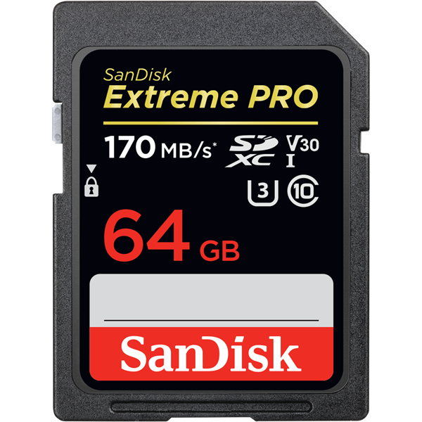 Thẻ nhớ SanDisk Extreme Pro SDXC | SDXXY 64GB | V30 | U3 | C10 | UHS-I | 170MB/s R | 90MB/s W | 4x6