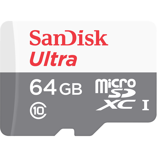 Thẻ nhớ SanDisk Ultra microSDXC | SDSQUNS-064G-GN3MN | C10 | UHS-1 | 80MB/s R | 3x5