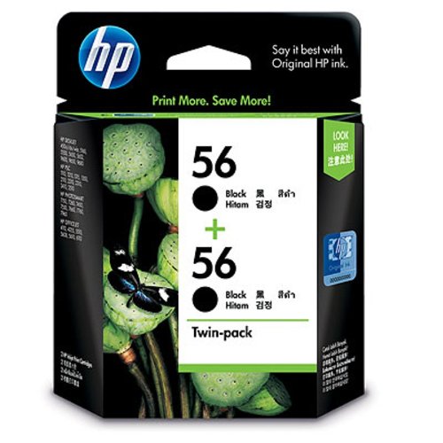 HP 56 Black Ink Cartridge, TWIN PACK CC620AA 618EL