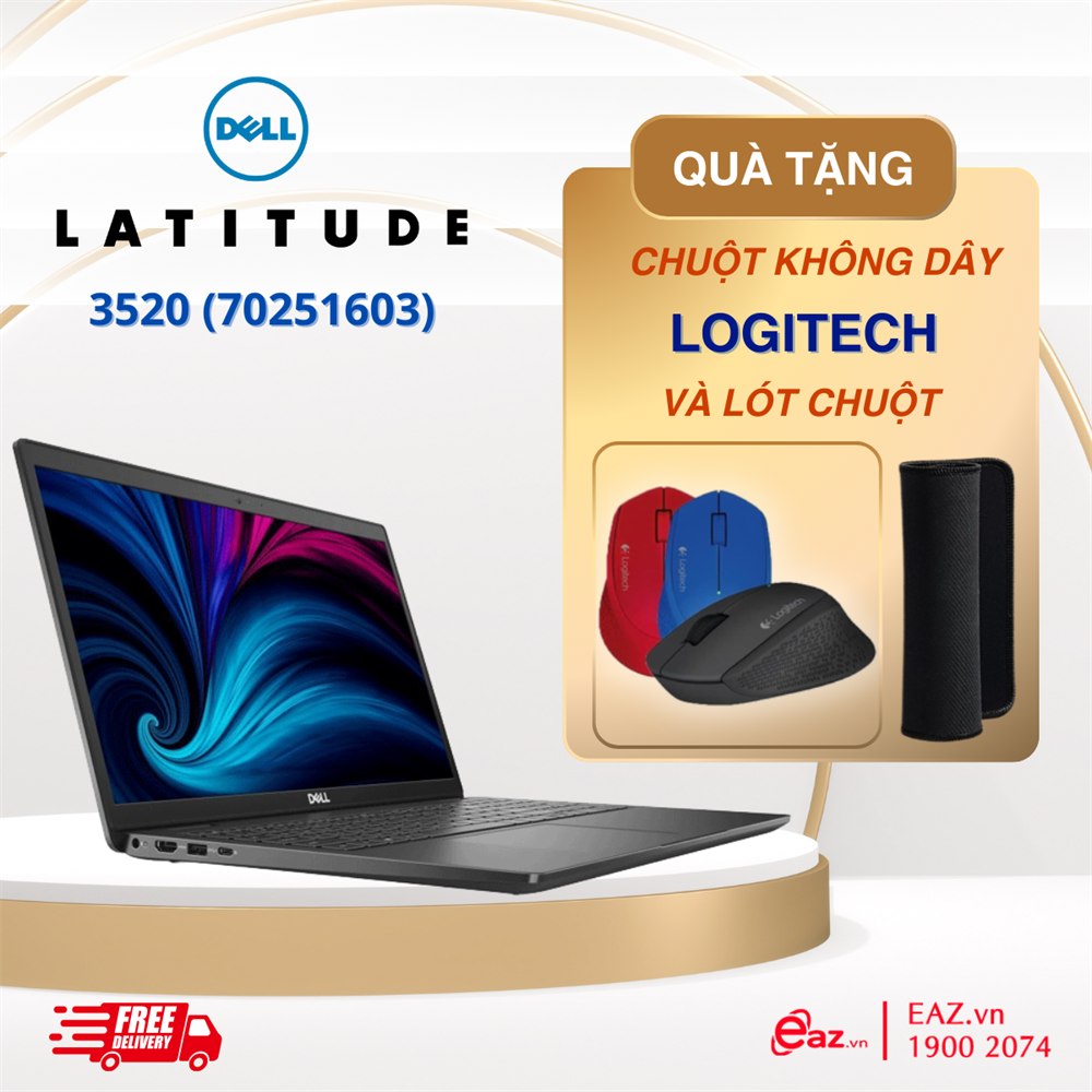 Dell Latitude 3520 (70251603) | Intel&#174; Tiger Lake Core™ i3 _ 1115G4  | 4GB | 256GB SSD PCIe | 15.6 inch HD | FreeDos | 0222F | KMT8