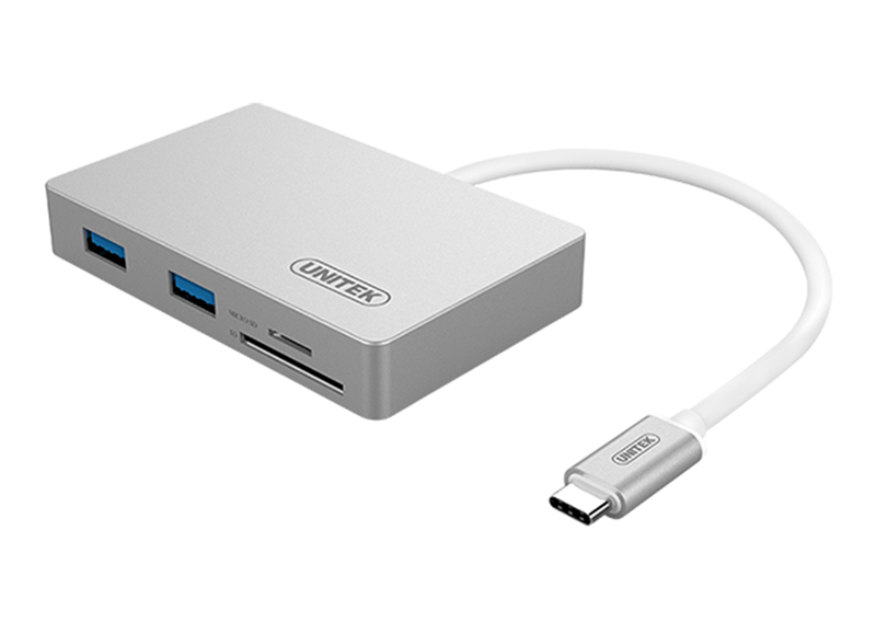 MULTIPORT HUB TYPE-C -&gt; 2 USB 3.0 + 2 CARD TF/SD UNITEK (Y-9319) 318HP